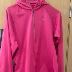 Nike Women's Bright Pink Half-Zip Hoodie